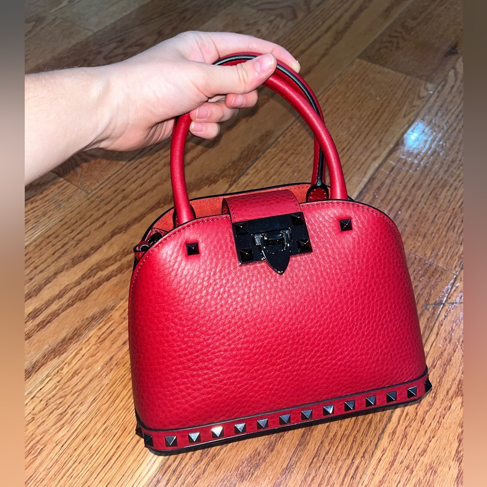 Valentino Leather Mini Handbag with Rockstuds, Brand New with Tags